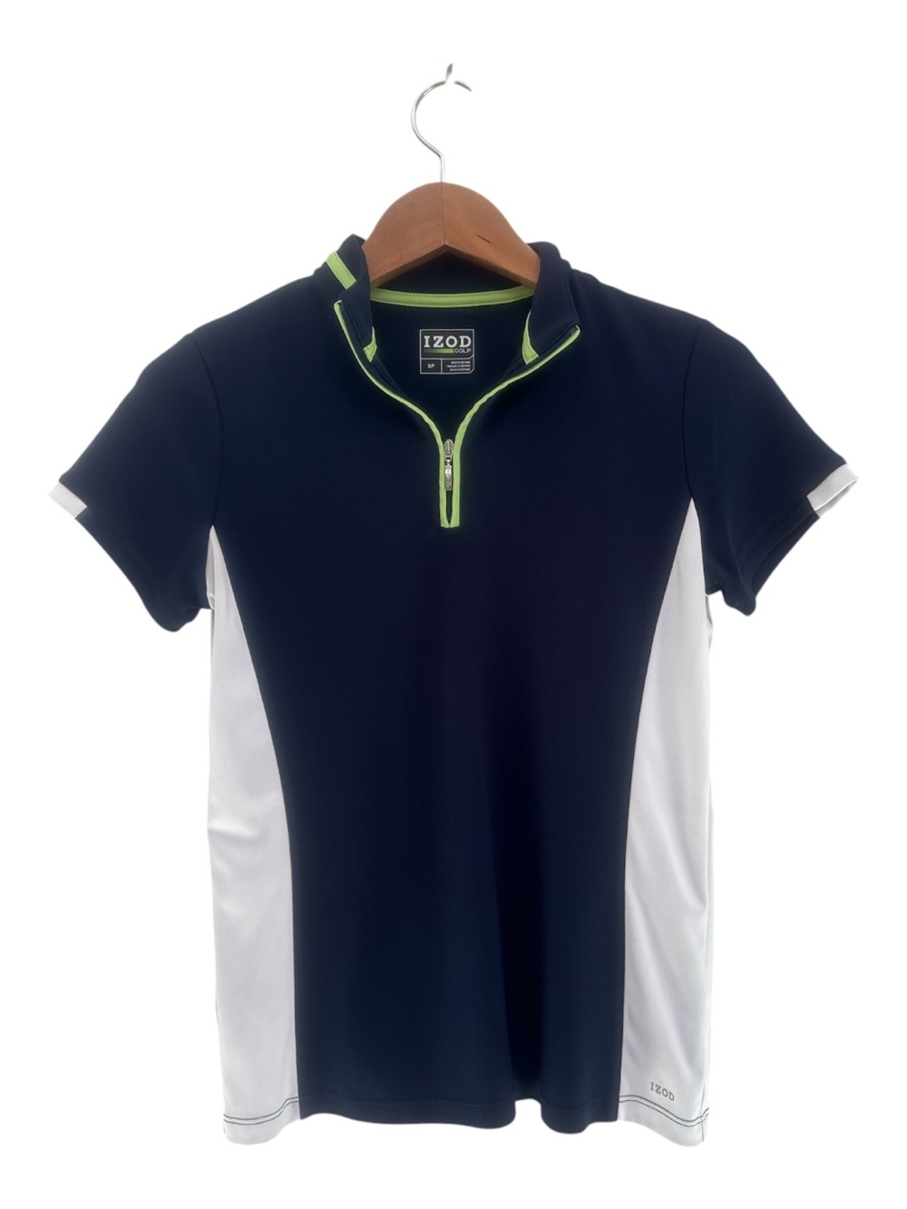 Izod Navy Golf Polo with Lime Accent